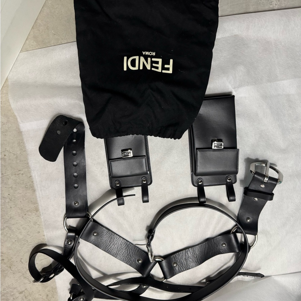 Fendi Black Leather Belt Bag